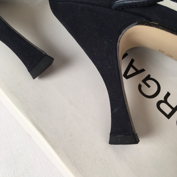 Morgan Taylor Slingback Blue Suede Heels - Picture 9 of 10